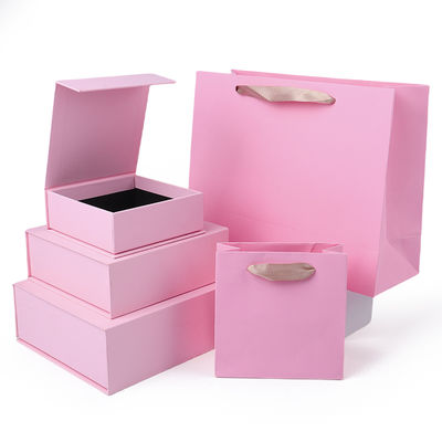 Toptan üretim yüksek kaliteli manyetik hediye kutusu ambalaj özel logo lüks Eco Friendly Karton Kağıt pembe manyetik mücevher kutusu