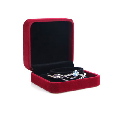 OEM ODM üst düzey kadife Mücevher Kutusu lüks özelleştirilebilir logo Kırmızı Kadife Mücevher Kutusu