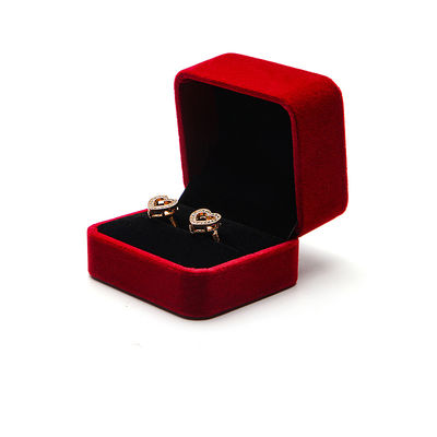 OEM ODM üst düzey kadife Mücevher Kutusu lüks özelleştirilebilir logo Kırmızı Kadife Mücevher Kutusu