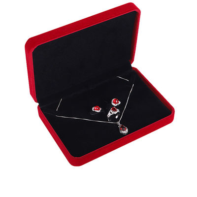 OEM ODM üst düzey kadife Mücevher Kutusu lüks özelleştirilebilir logo Kırmızı Kadife Mücevher Kutusu