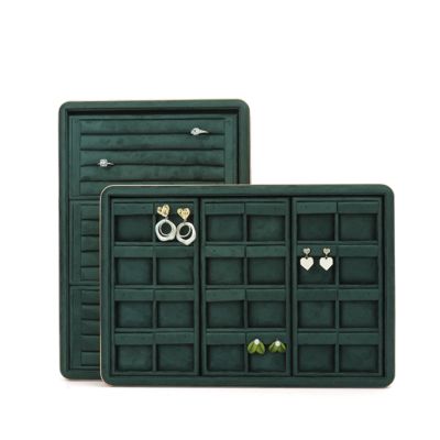 OEM Lüks Kadife Mücevher Tepsileri Özel Logo Organizer Mücevher Tepsileri Mücevher Seti Ekranı