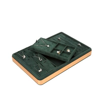 OEM Lüks Kadife Mücevher Tepsileri Özel Logo Organizer Mücevher Tepsileri Mücevher Seti Ekranı