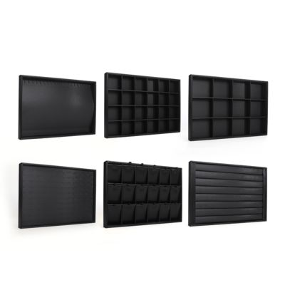 özelleştirilebilir Lüks siyah deri Takı Tepsileri OEM Takı Tepsileri yüzük bileklik Kolye için teşhir