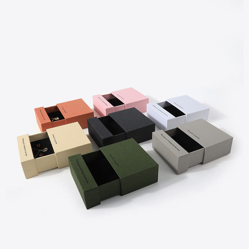 Çin üretim toptan yüksek kaliteli Kolye Kulaklık Bilezik Yüzük Kutusu Mücevher ambalajı Kişiselleştirilmiş Özel Eko Dost Karton Kağıt Beyaz Çekmece Mücevher Kutusu Logo ile