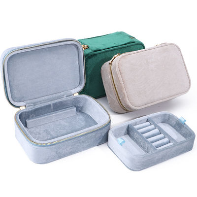 Özel küpeler için zarif kadife mücevher depolama kutusu kolye ve yüzükler en yeni stil