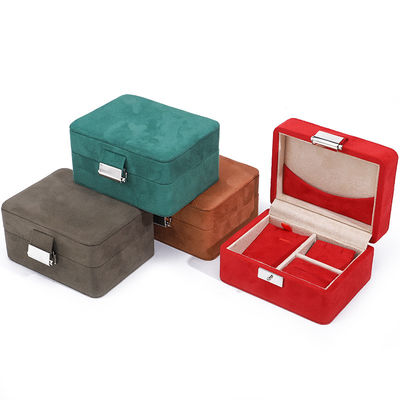 El yapımı özel logo kadife mücevher kutusu seyahat kolye ve yüzük depolama