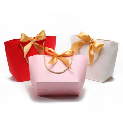 Kompakt Harika Karton Kağıt Hediye Tote Çantası Doğum Günü için Bowknot Ornament