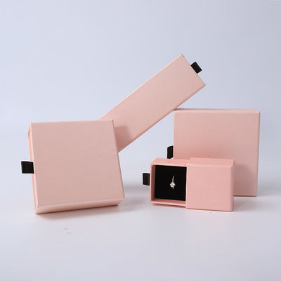 Dikdörtgen mücevher kutusu Eko dostu kare kağıt pembe çekmece Mücevher kutusu